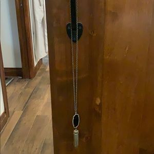 Kendra Scott black stone. Silver chain and tassel